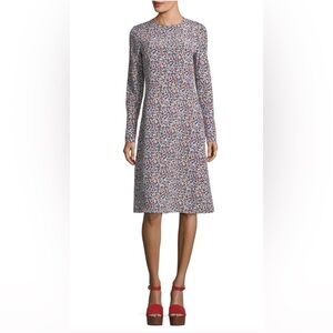 Tory Burch Silk Carlotte Wildflower-Print Long-Sleeve Dress